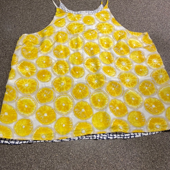 Anthropologie Yellow Citrus Print Tank Top - Picture 1 of 5